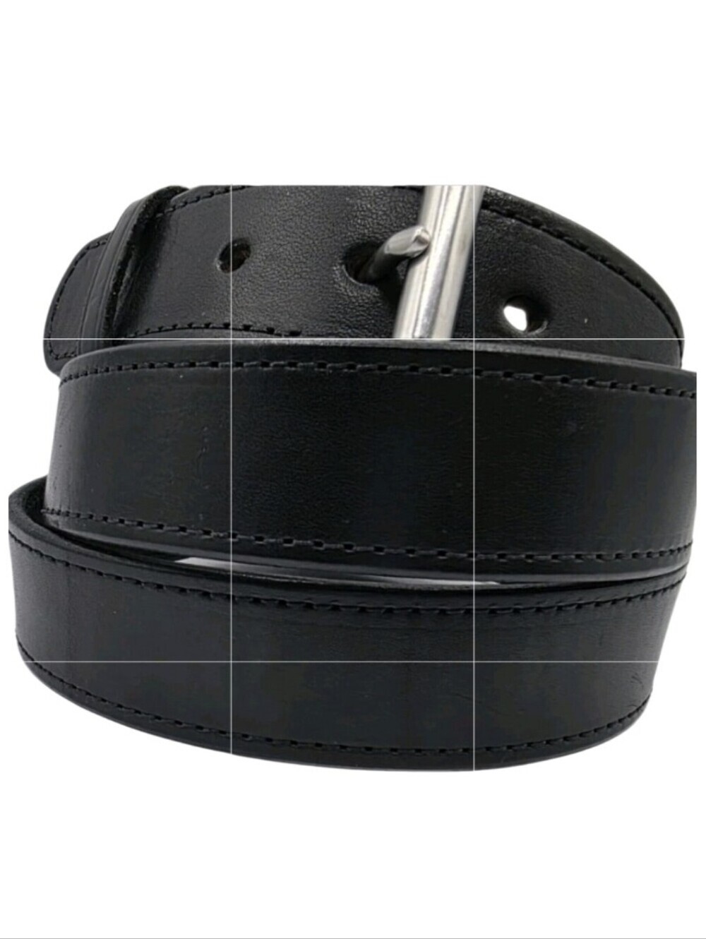 Hanks Belts Mens Gunner Stitched Black Leather Belt Size 56 Full Grain Leather